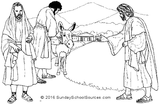 the disciples bring a colt for Jesus
