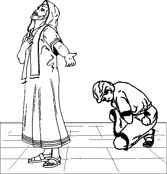 Coloring Page: The Pharisee and the Publican Pray