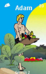Adam and Eve Trading Card Fronts