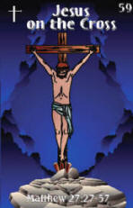 Front of Bible trading card on the crucifixion.
