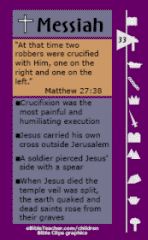 Back of Bible trading card on the crucifixion.
