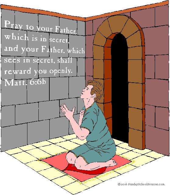 color graphic of boy praying